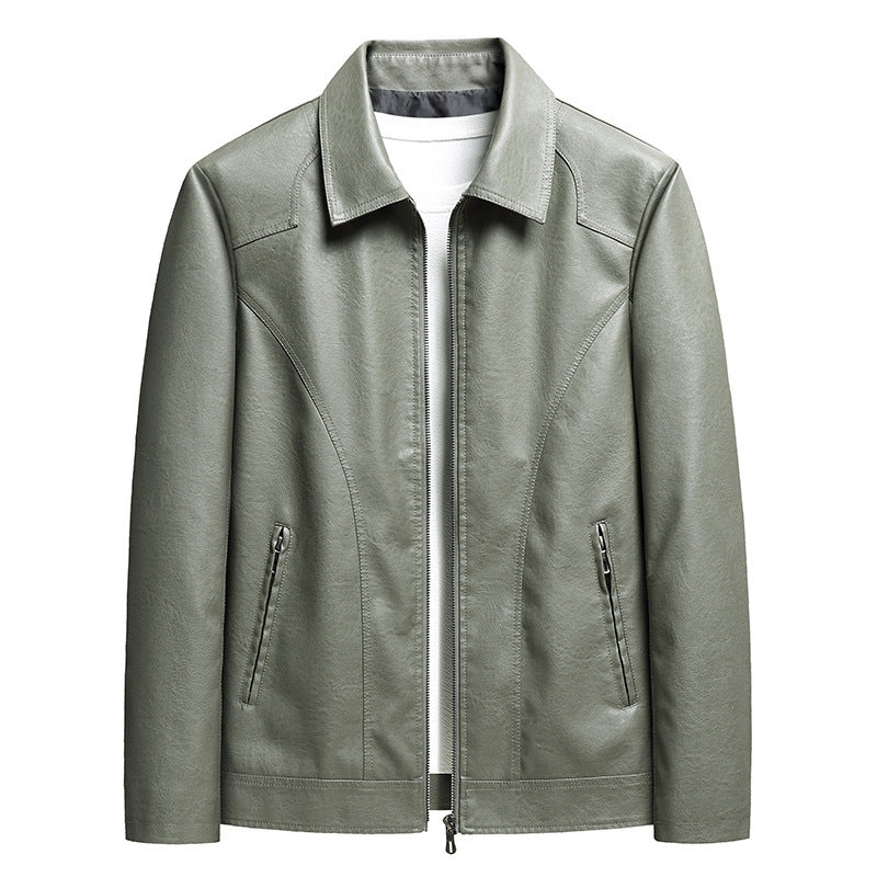 Men's thin faux leather jacket, view 4 - MRSLM