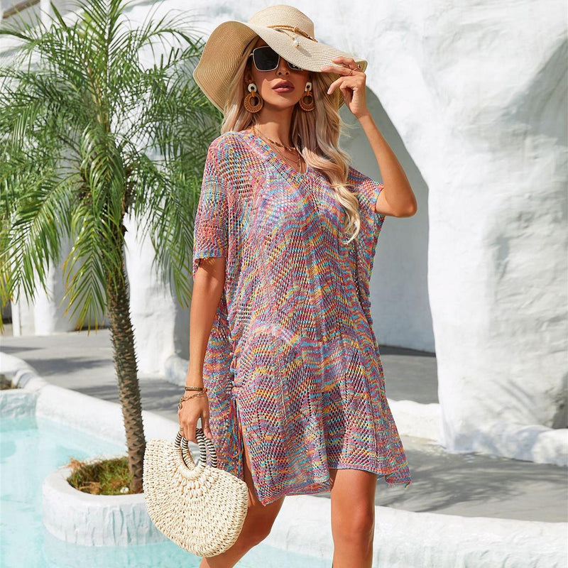 bohemian lace beach cover-up, view 2 - MRSLM