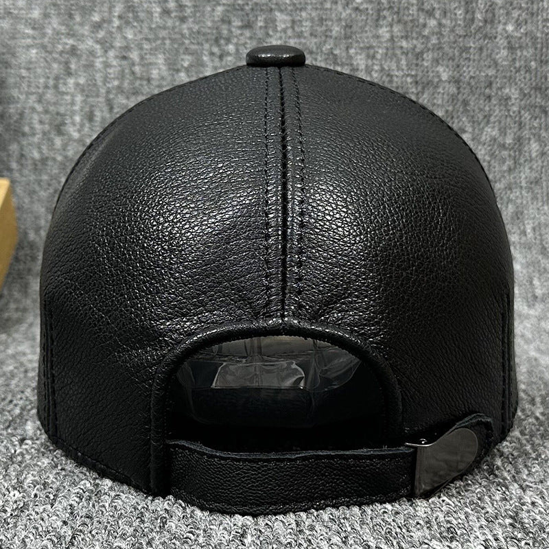 genuine leather baseball cap, view 3 - MRSLM