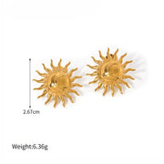 Turquoise sunflower dangle earrings, view 4 - MRSLM