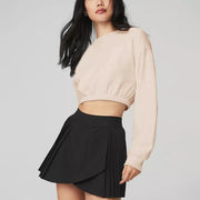 chic cotton cropped hoodie for women, view 9 - MRSLM