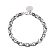 women's silver geometric bracelet, view 4 - MRSLM