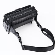 top layer cowhide messenger bag, view 4 - MRSLM