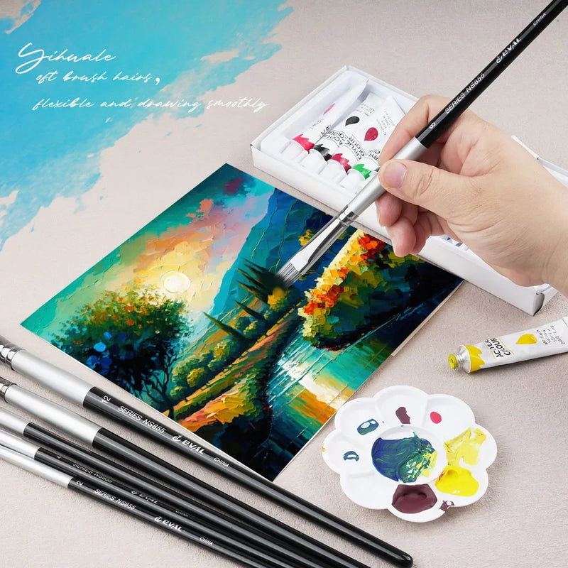 6-piece artist paint brush set, view 2 - MRSLM