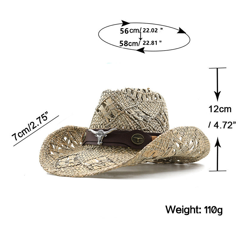 straw cowboy hat, view 10 - MRSLM