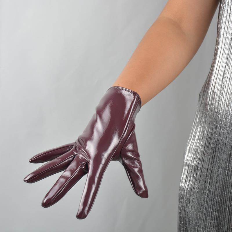 Patent faux leather short gloves, view 14 - MRSLM
