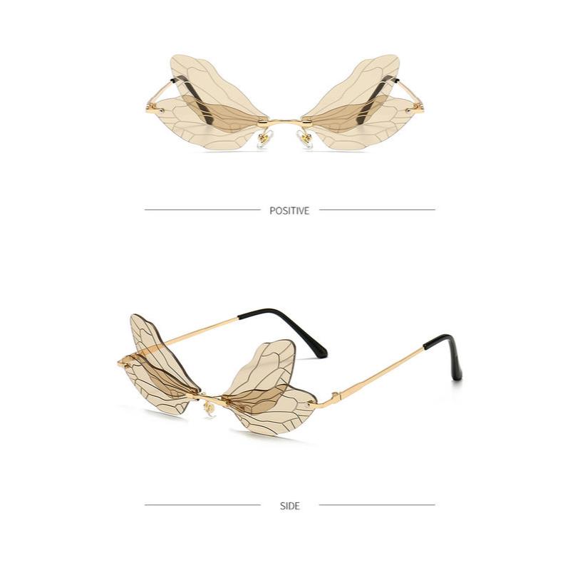 rimless dragonfly wing sunglasses, view 11 - MRSLM