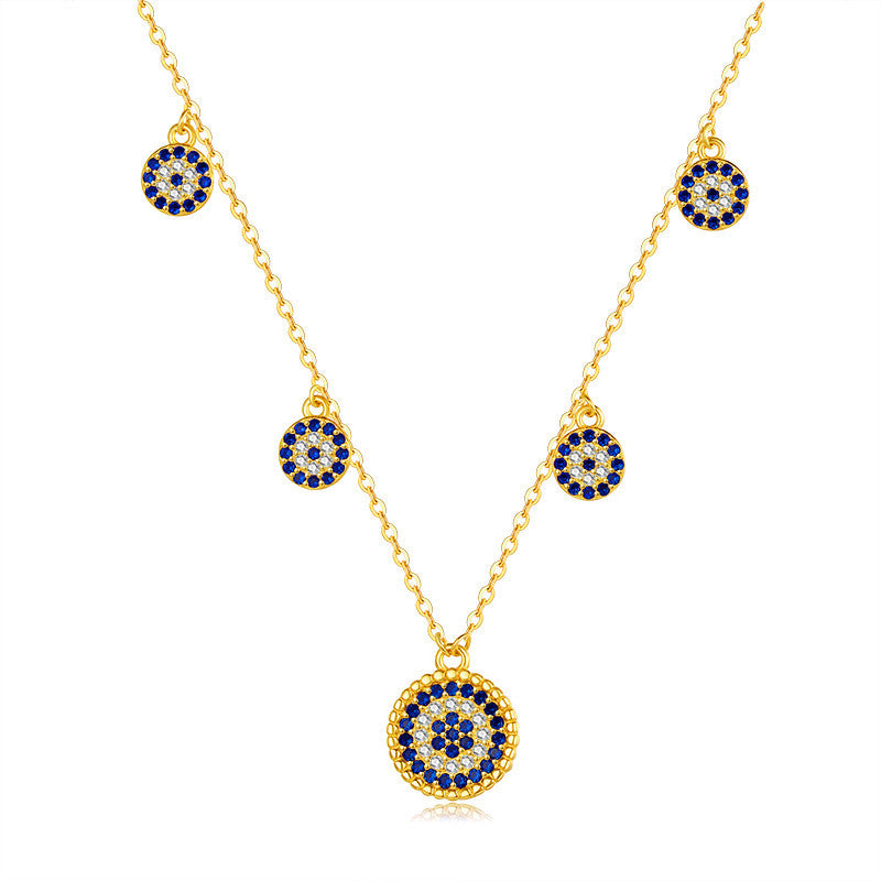 silver demon eye necklace, view 5 - MRSLM