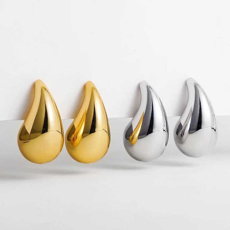 chunky gold-plated waterdrop earrings, view 7 - MRSLM