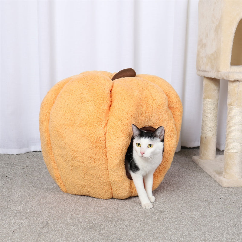 Pumpkin-shaped winter pet bed, view 4 - MRSLM