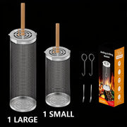 stainless steel bbq rolling basket, view 2 - MRSLM