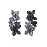 exaggerated gold-plated zircon statement earrings, view 2 - MRSLM