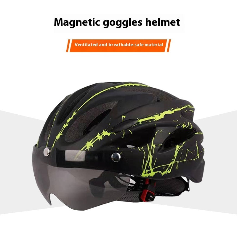 riding helmet with magnetic goggles, view 2 - MRSLM