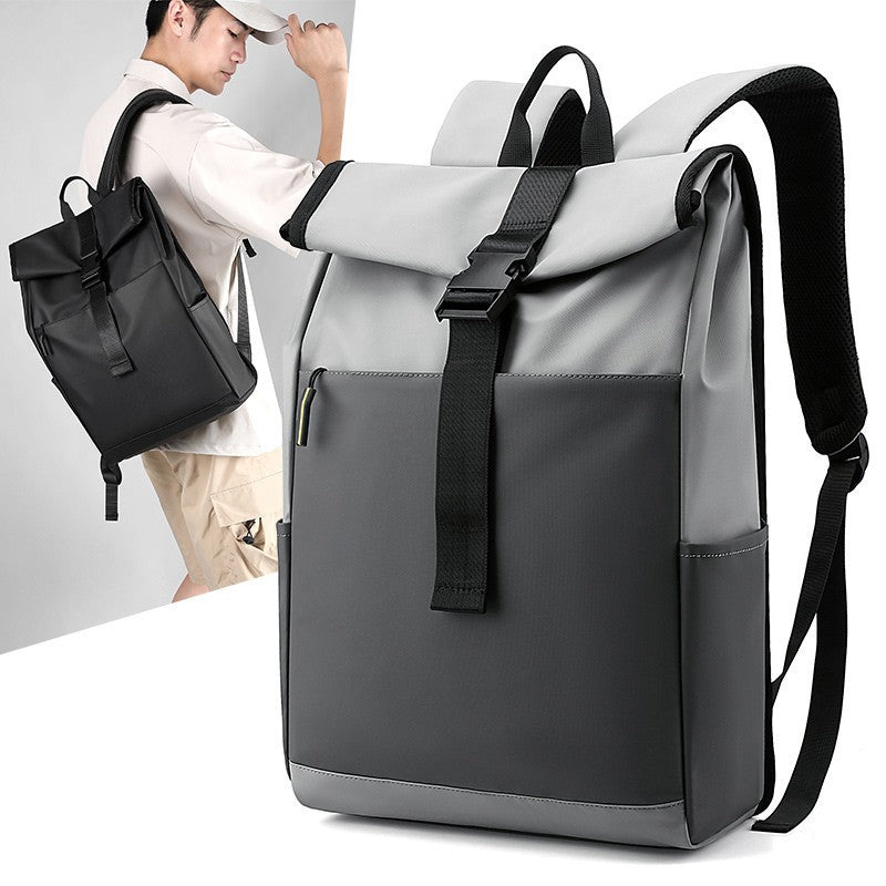 casual nylon computer backpack, view 2 - MRSLM