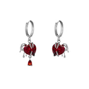 asymmetric zircon heart earrings, view 5 - MRSLM