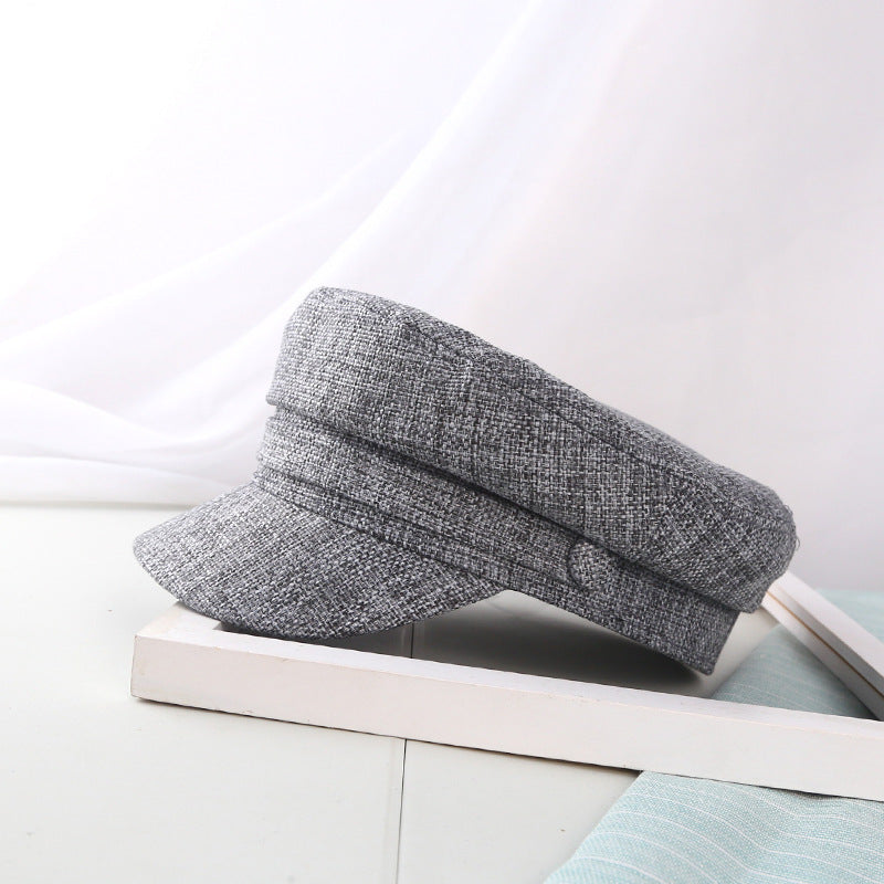 linen blend military hat, view 4 - MRSLM