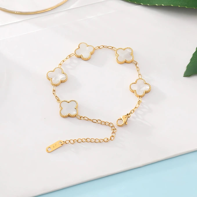 green flower charm bracelet and necklace, view 13 - MRSLM