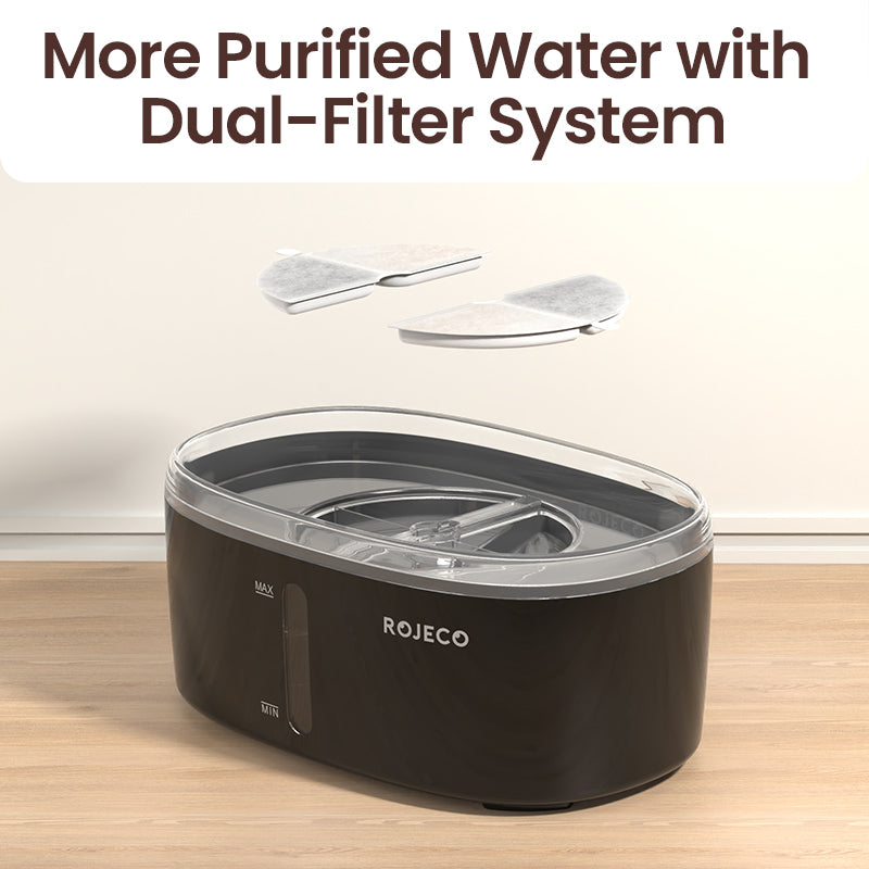 automatic pet water fountain with double bowl, view 6 - MRSLM