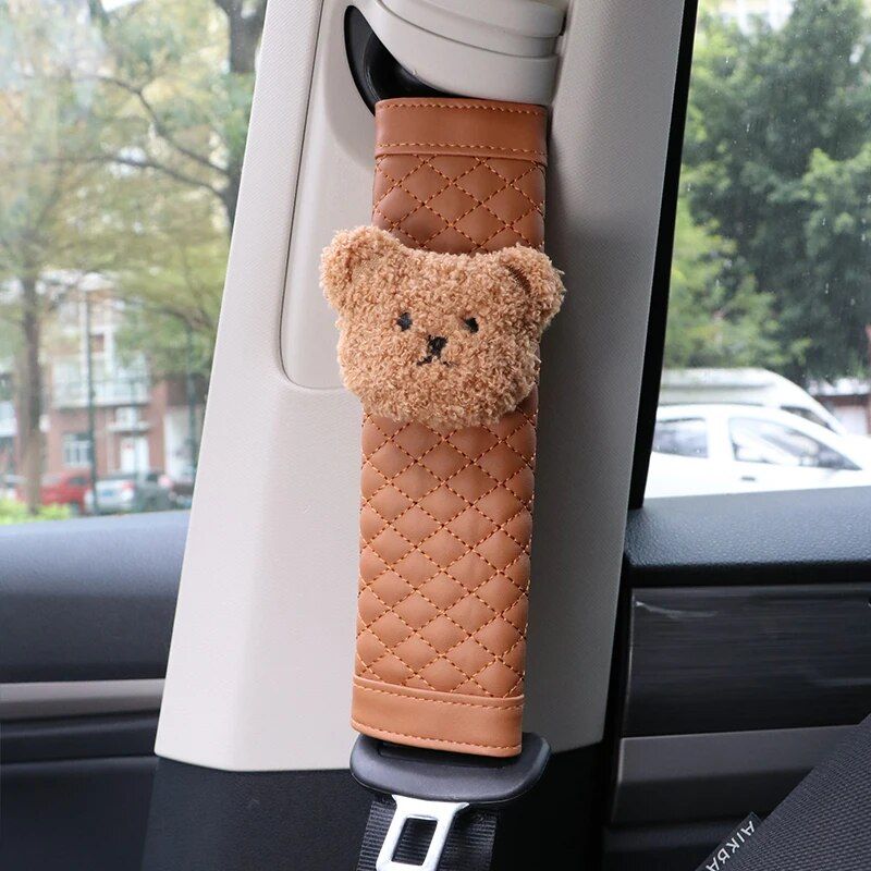 cute bear car seat belt cushion, view 5 - MRSLM