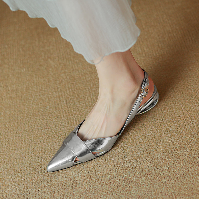 leather heeled sandals, view 30 - MRSLM