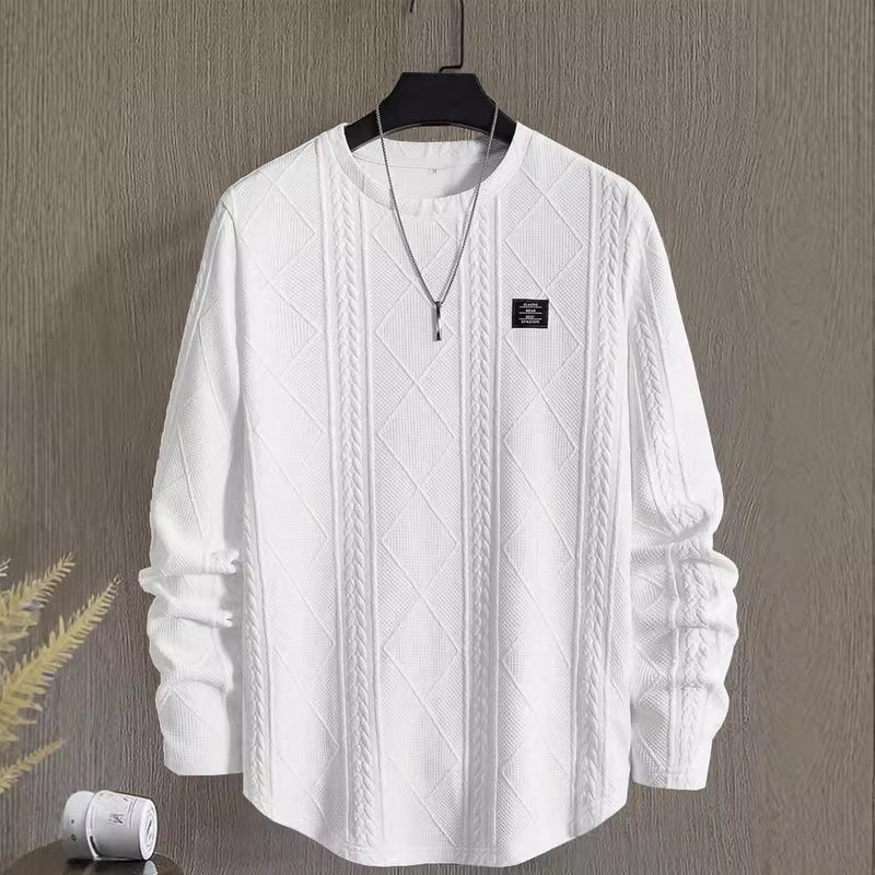 men's letter collage chest sweatshirt, view 7 - MRSLM