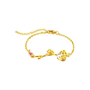 crystal birthstone flower bracelet, view 5 - MRSLM