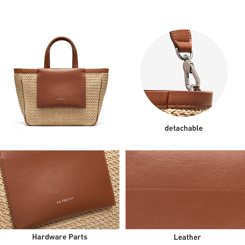 woven beach tote, view 4 - MRSLM