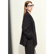 v-neck loose mid-length blazer, view 7 - MRSLM