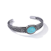 stainless steel opal cuff bracelet, view 3 - MRSLM
