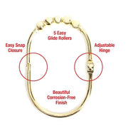 gold shower curtain rings, view 4 - MRSLM