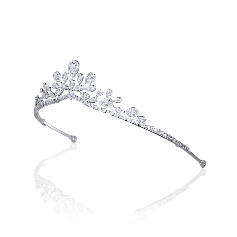 zircon crown wedding headpiece, view 2 - MRSLM