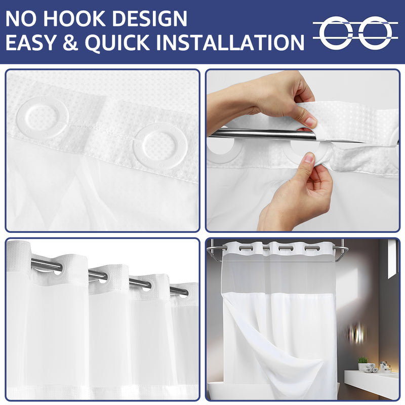 Waterproof double layer shower curtain, view 10 - MRSLM