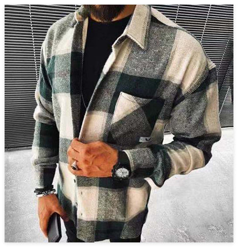 men's plaid woolen shirt, view 3 - MRSLM
