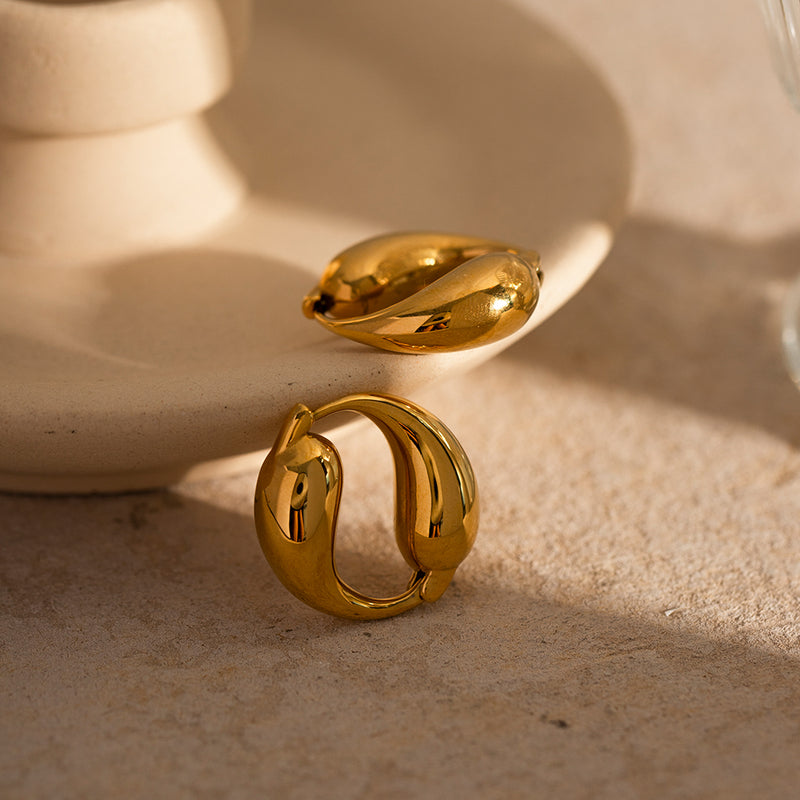 gold-plated water drop earrings, view 8 - MRSLM