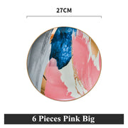 colorful cloud ceramic dinnerware set with gold inlay, view 3 - MRSLM