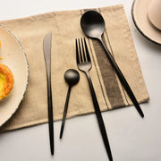 japanese retro black cutlery set, view 5 - MRSLM