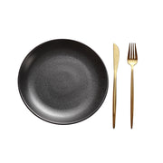 round flat porcelain steak plate, view 2 - MRSLM