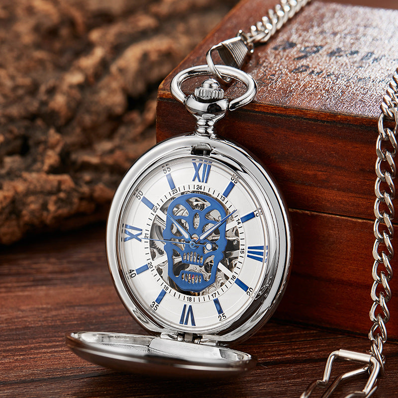 skull mechanical pocket watch, view 9 - MRSLM