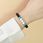 black onyx gender couple bracelet, view 5 - MRSLM