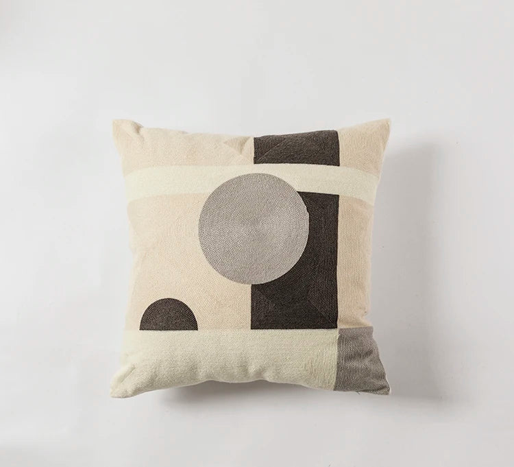 geometric embroidered cushion cover, view 5 - MRSLM