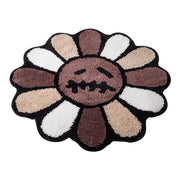 retro rainbow smiling face tufted rug, view 4 - MRSLM