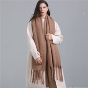 Extra long faux cashmere scarf, view 7 - MRSLM