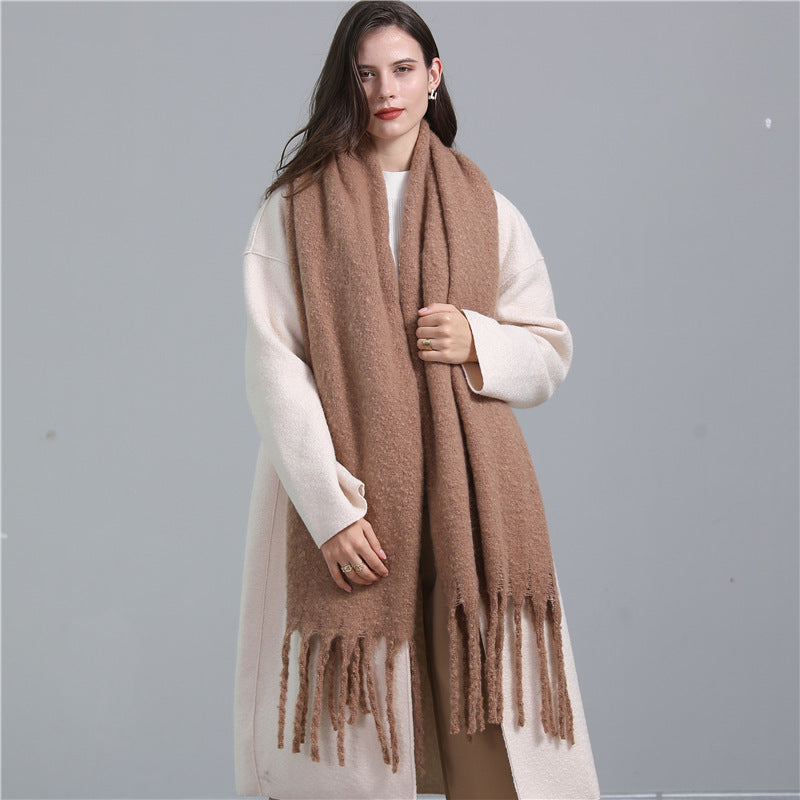Extra long faux cashmere scarf, view 7 - MRSLM
