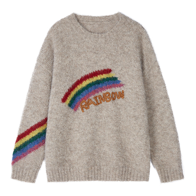 rainbow loose sweater for women, view 2 - MRSLM