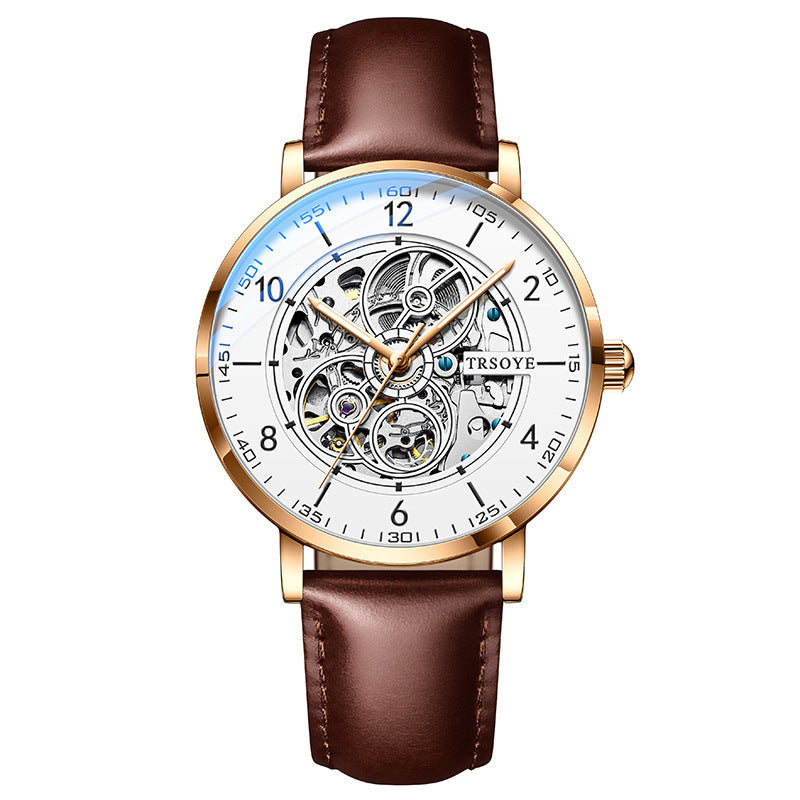 Men's hollow automatic mechanical watch, view 3 - MRSLM