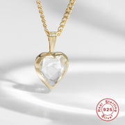 S925 silver topaz heart pendant necklace, view 3 - MRSLM