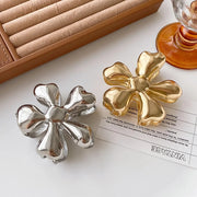 gold floral metal hair claw, view 5 - MRSLM