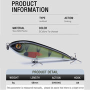 68mm slow sinking jerkbait lure, view 10 - MRSLM