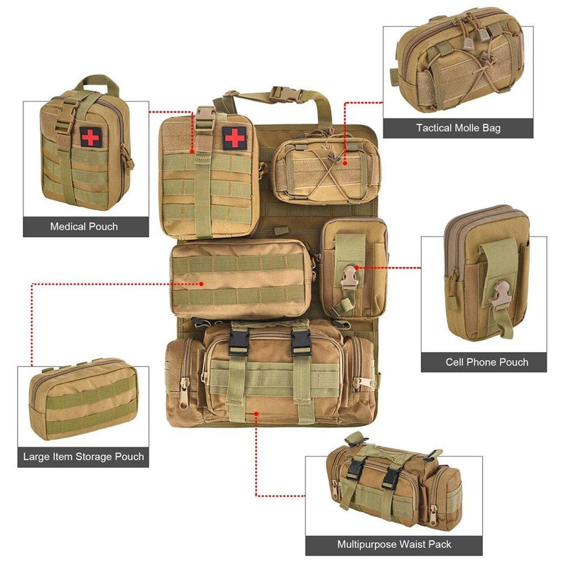 Tactical car seat organizer with Molle pouches, view 9 - MRSLM