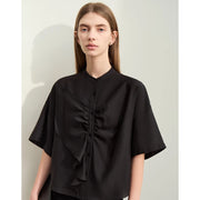 asymmetrical collar blouse, view 7 - MRSLM